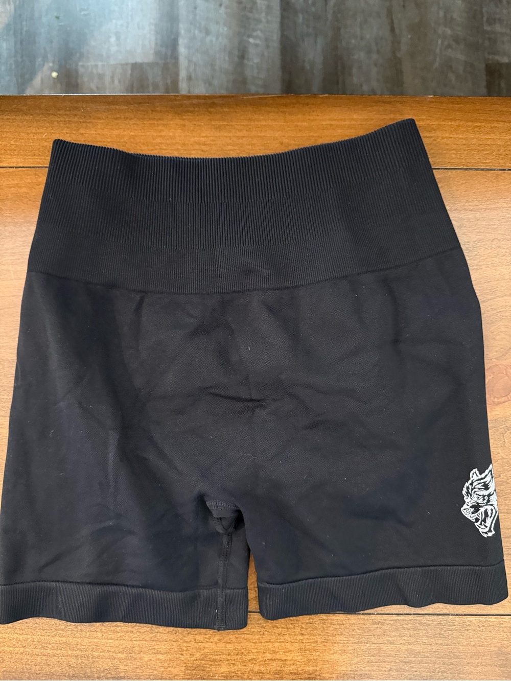Darc Sport Black Ribbed-Waist Bike Shorts with White Logo